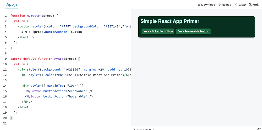 An extended version of the previous React app